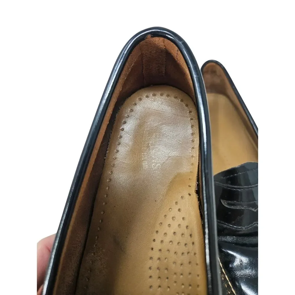Weejuns Bass 9 Black Patent Leather Penny Loafer Minimalist Classic Academia